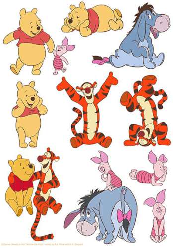 Pooh Bear Edible Icing Character Sheet - Click Image to Close